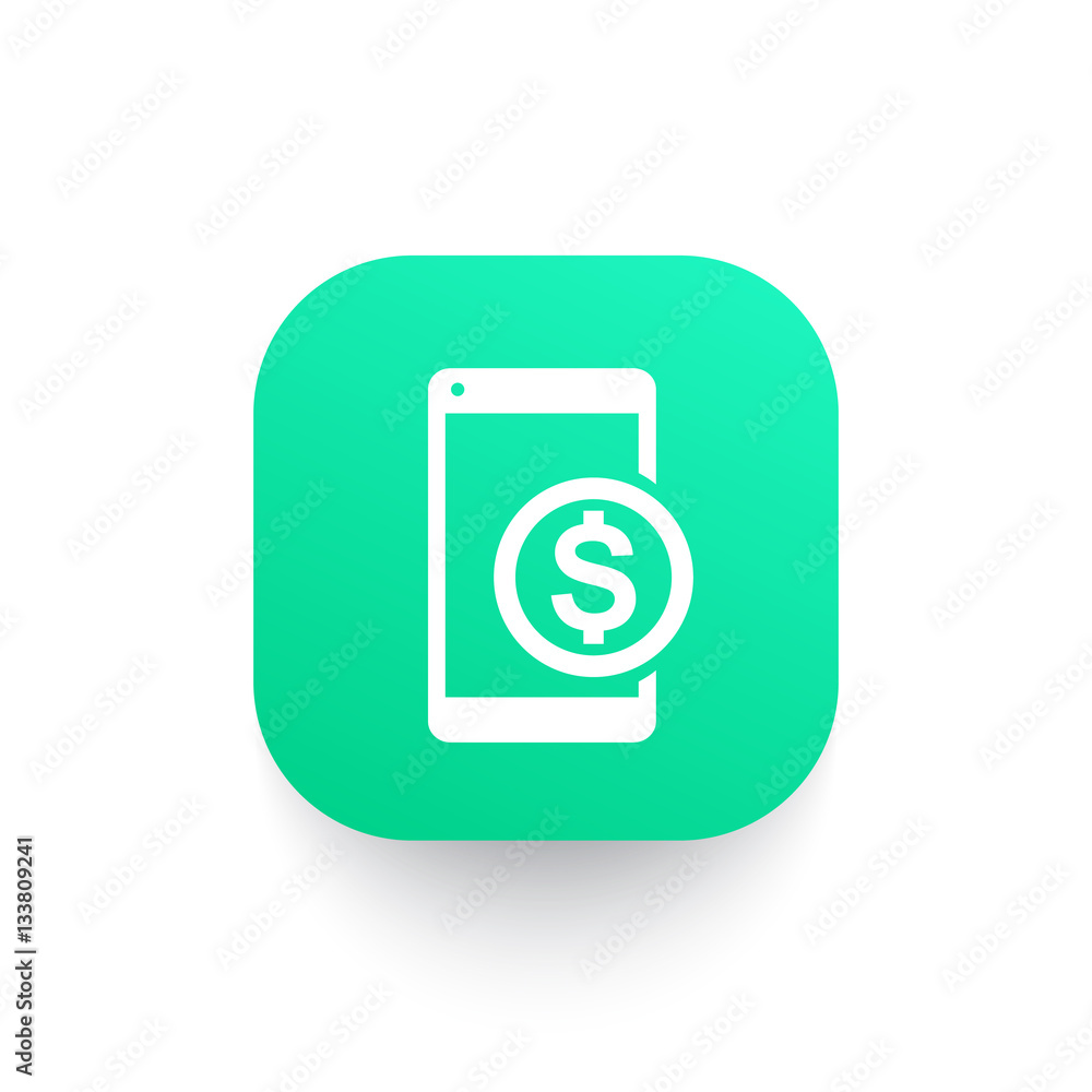 mobile banking icon, payment with smartphone symbol mobile banking icon, payment with smartphone symbol