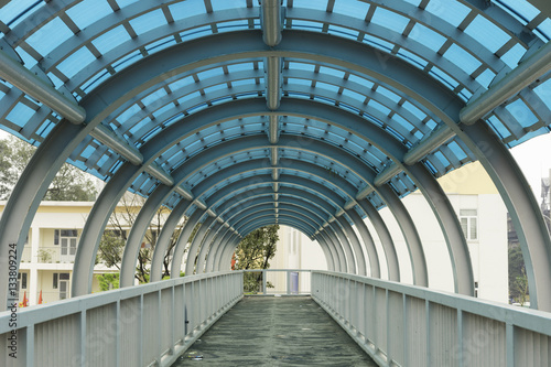 Inside the city walkway bridge in Hanoi, Vietnam