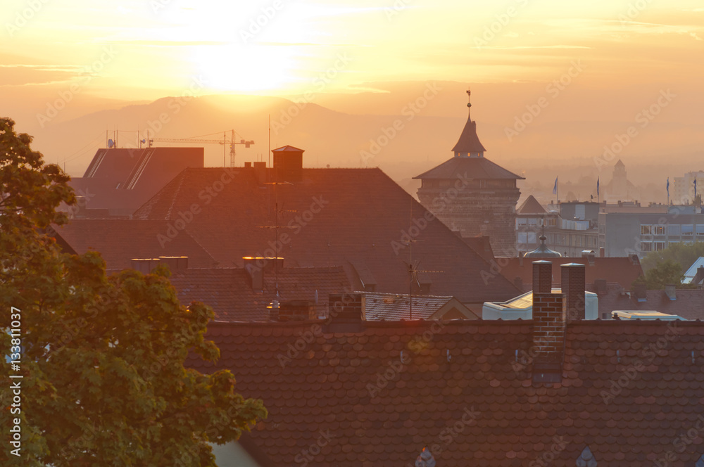 Obraz premium Sunrise over Nuremberg