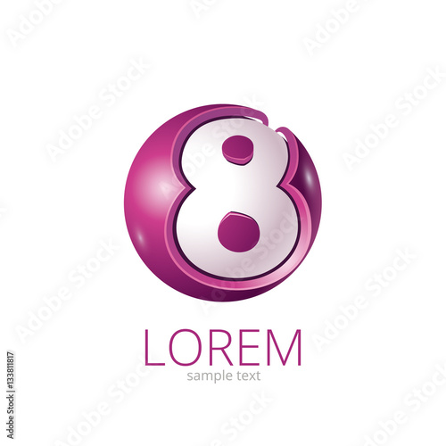 Abstract Vector Design Element - Metal 8 sphere logo template