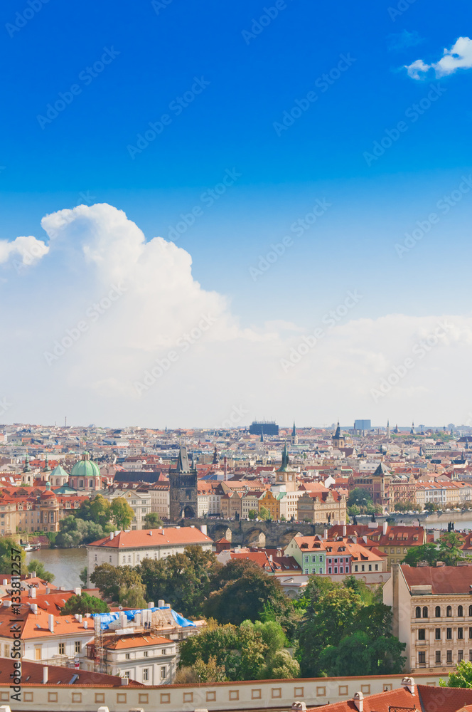 Aerial view of Prague from Prague Castle. Prague, Czech Republic Aerial view of Prague from Prague Castle. Prague, Czech Republic