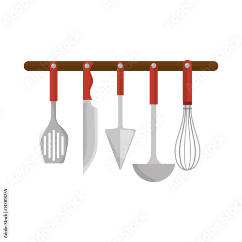 set cutlery kitchen tool isolated icon vector illustration design