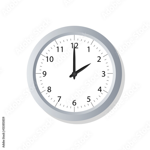 Clock symbol icon on white