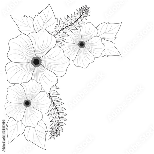 Floral background in black and white with place for your text