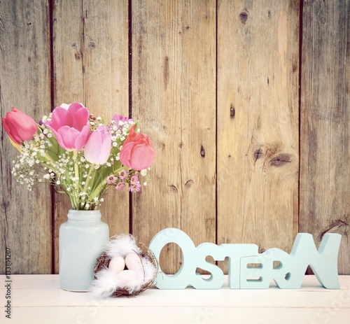 Osterkarte - Tulpenstrauß