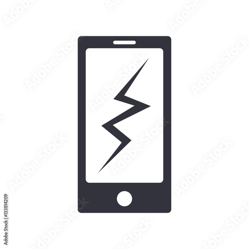 Phone broken simple vector icon.