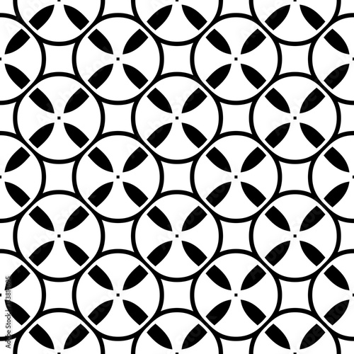 Vector monochrome seamless pattern. Simple black & white repeat geometric texture. Illustration of tapes, spools. Abstract endless background, repeating tiles. Modern design element for prints, decor