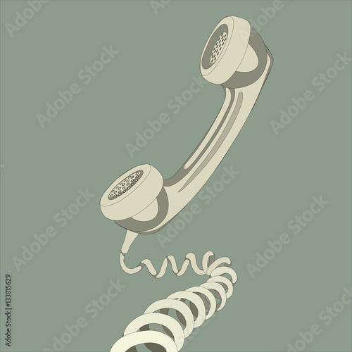 Quadro em tela Classic graphically rendered old style corded phone.