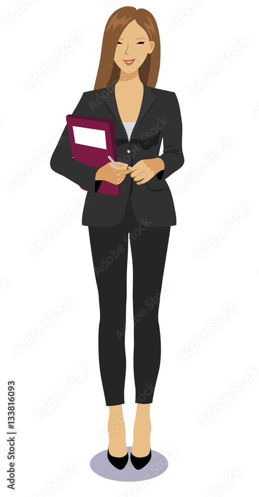 Vector illustration of a business woman standing Vector illustration of a business woman standing