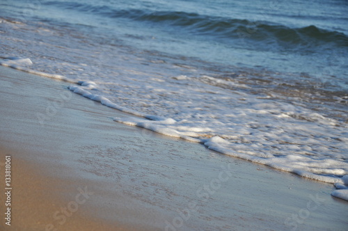 Waves crashing on the beach