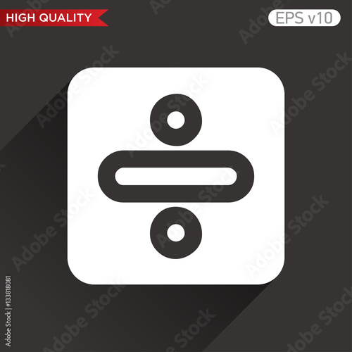 Colored icon or button of divided symbol with background