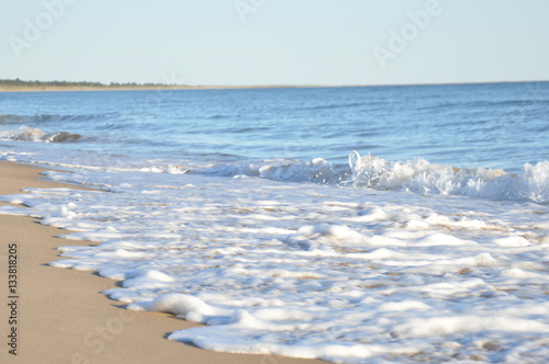 Waves crashing on the beach