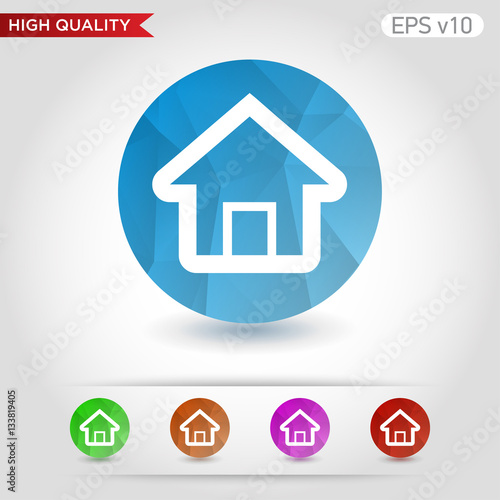 Wallpaper Mural Colored icon or button of home or house symbol with background Torontodigital.ca