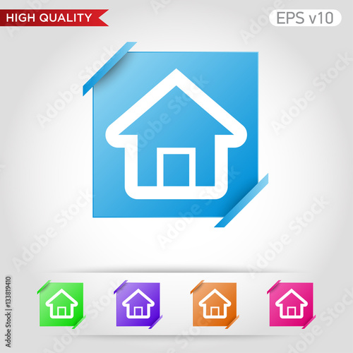 Wallpaper Mural Colored icon or button of home or house symbol with background Torontodigital.ca