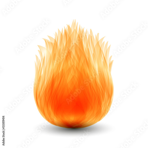 Symbol of fire on white background