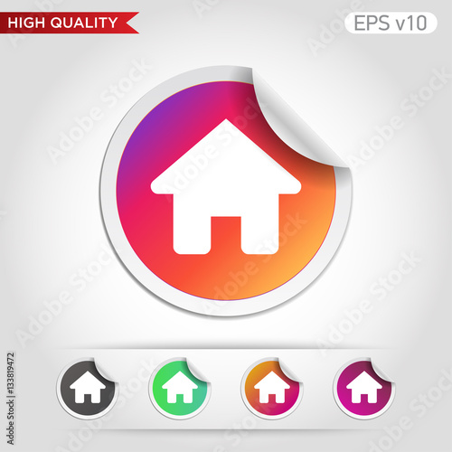 Wallpaper Mural Colored icon or button of home or house symbol with background Torontodigital.ca
