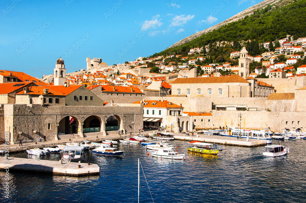 Dubrovnik, Croatia. View of port of Old City