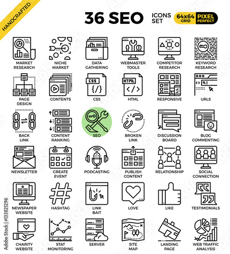 SEO - search engine optimization icons