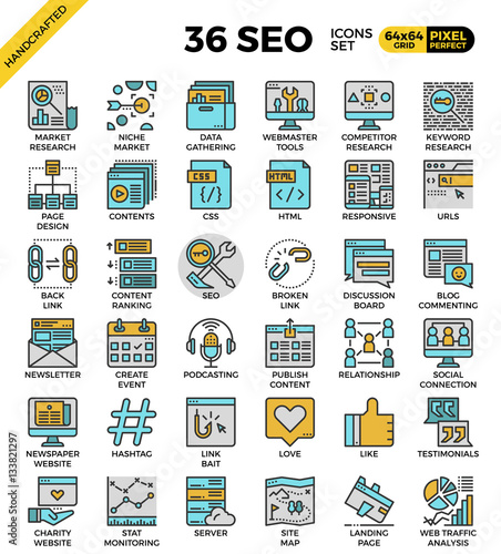 SEO - search engine optimization icons