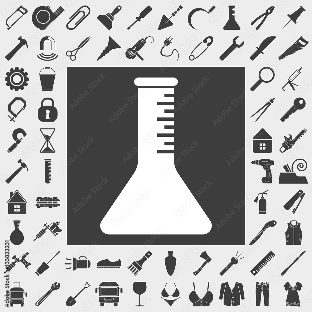 Obraz premium laboratory flask vector icon