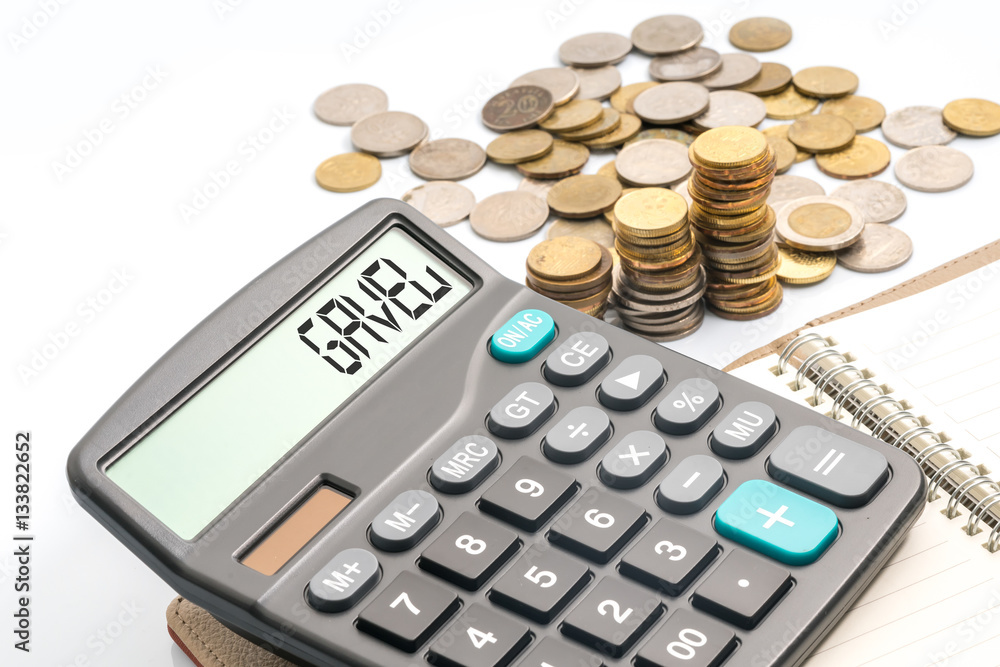 coins and calculator