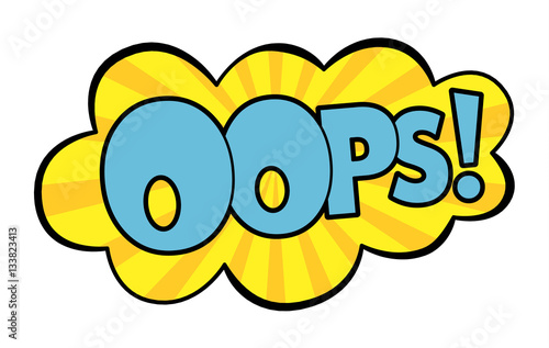 Oops speech bubble in retro style