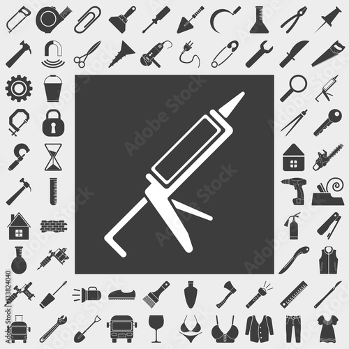 silicone glue gun vector icon