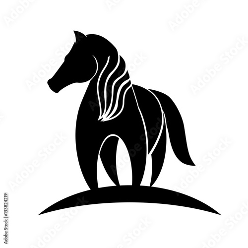 horse animal icon over white background. vector illustration