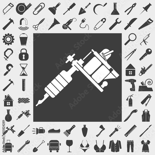 tattoo gun vector icon