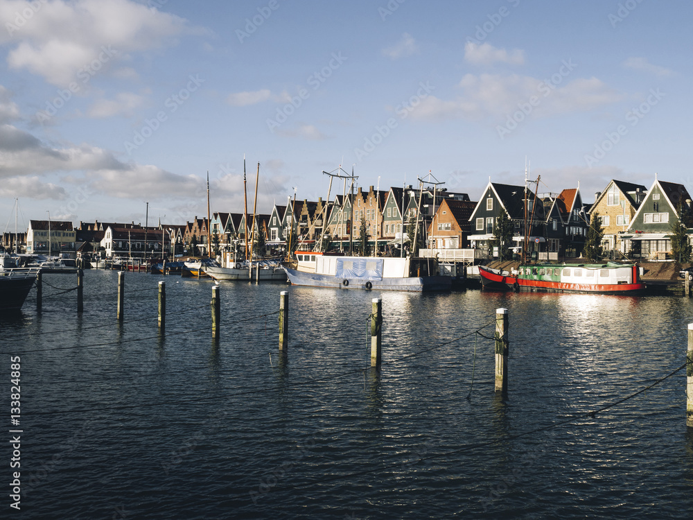 Fototapeta premium The Harbor of Volendam. The Netherlands.