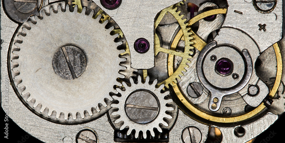 clockwork old mechanical USSR watch, high resolution and detail clockwork old mechanical USSR watch, high resolution and detail