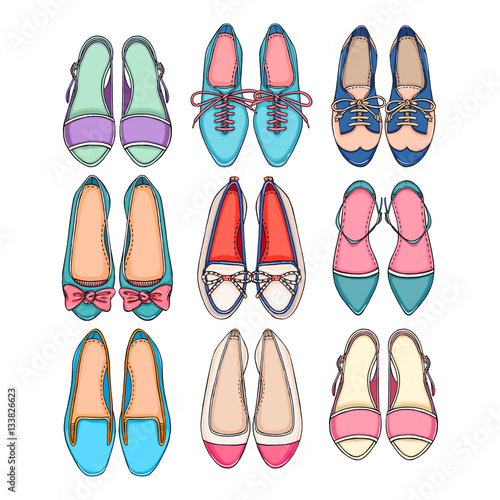Set of colorful shoes