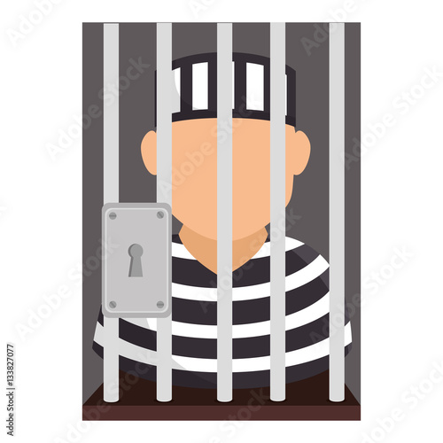 prisoner avatar character icon vector illustration design