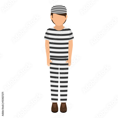 prisoner avatar character icon vector illustration design