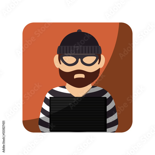 prisoner avatar character icon vector illustration design