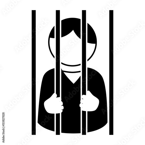 prisoner avatar character icon vector illustration design