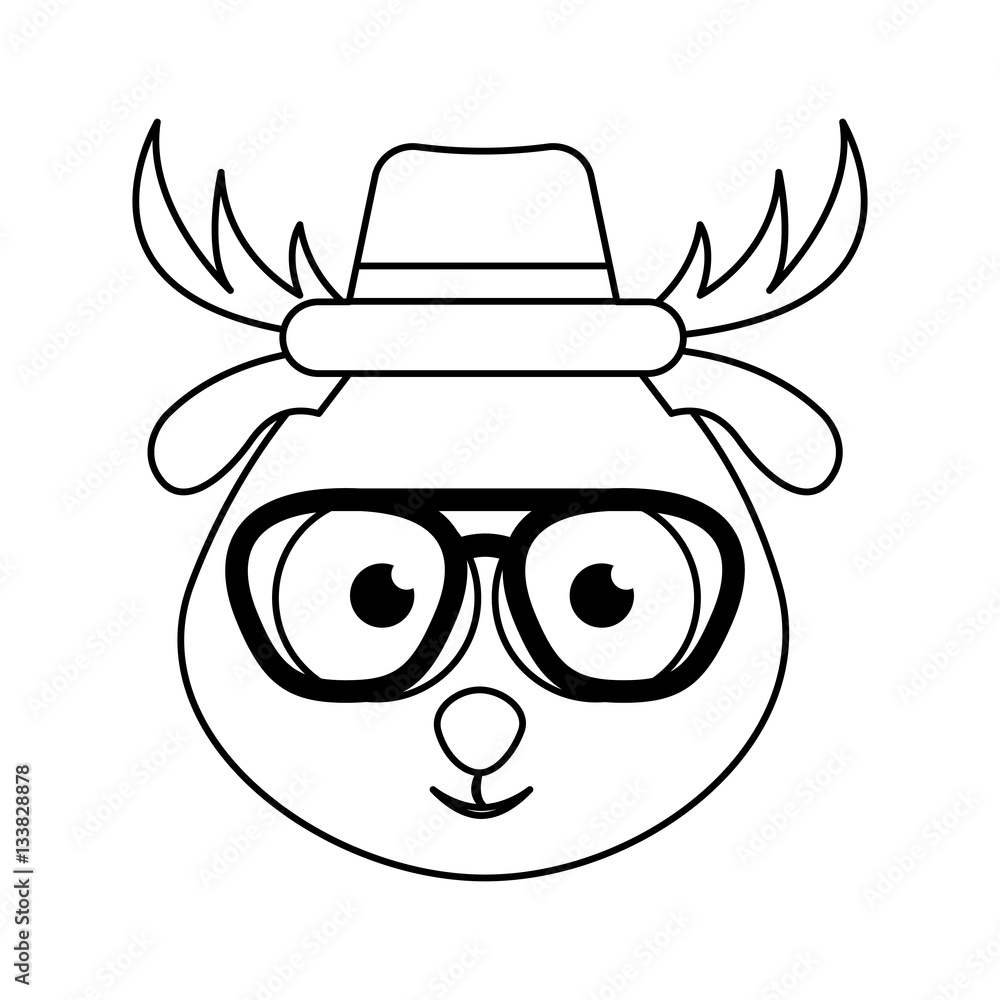 cute deer character hipster style vector illustration design cute deer character hipster style vector illustration design