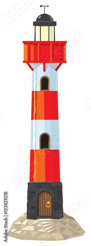 Lighthouse building on the rock