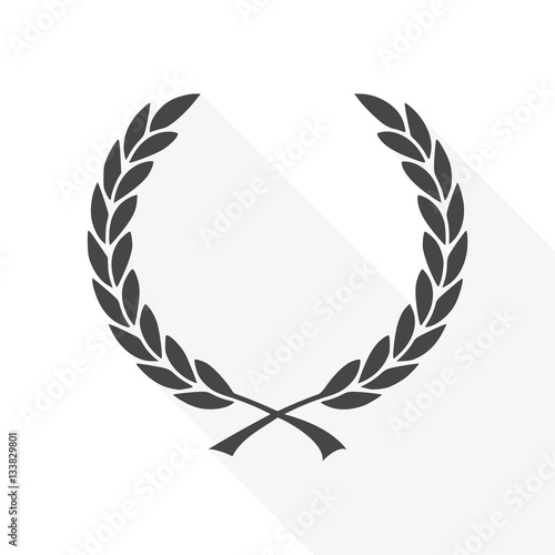 Vector Laurel Wreath - Illustration with long shadow