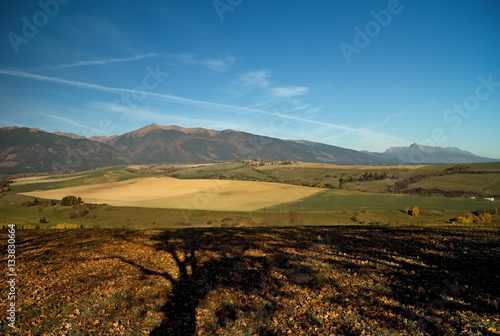 View at the hills Baranec and Krivan from Haj - Nicovo Liptovsky Mikulas. photo