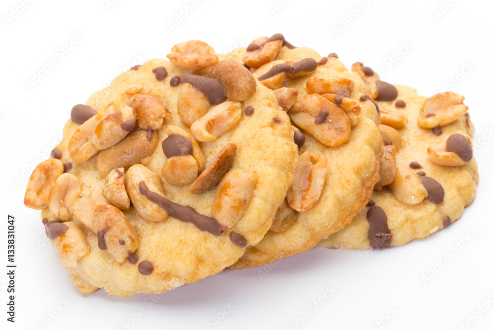 Cookies nuts on the isolated on white background. Cookies nuts on the isolated on white background.