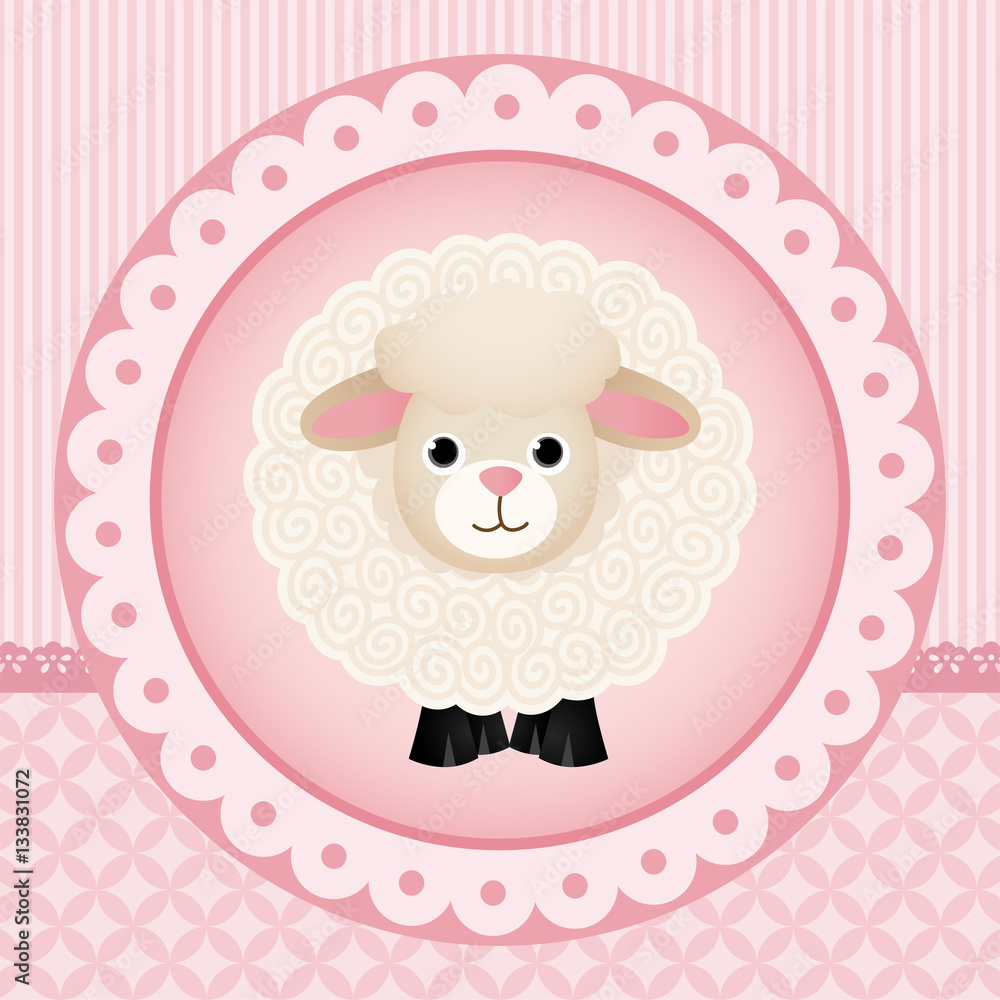 Cute sheep over pink background
Cute sheep over pink background