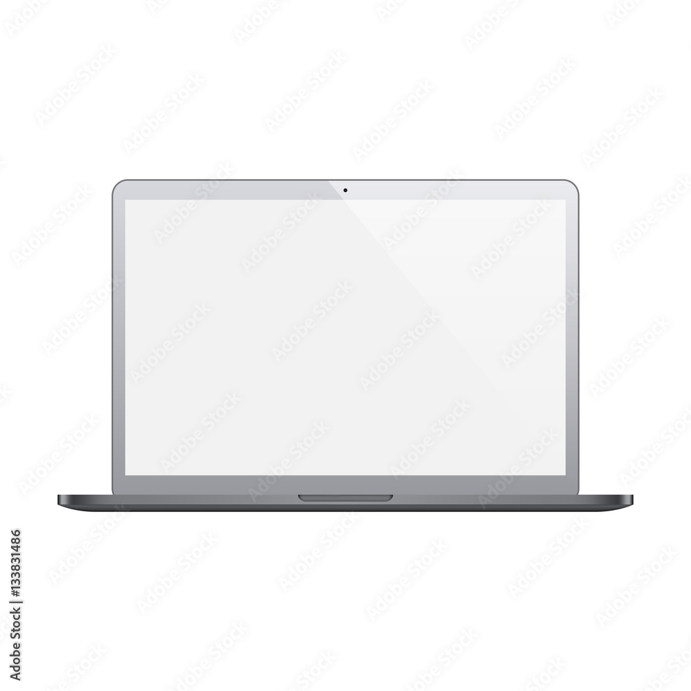laptop grey color with blank screen isolated on white background. stock vector illustration eps10 laptop grey color with blank screen isolated on white background. stock vector illustration eps10