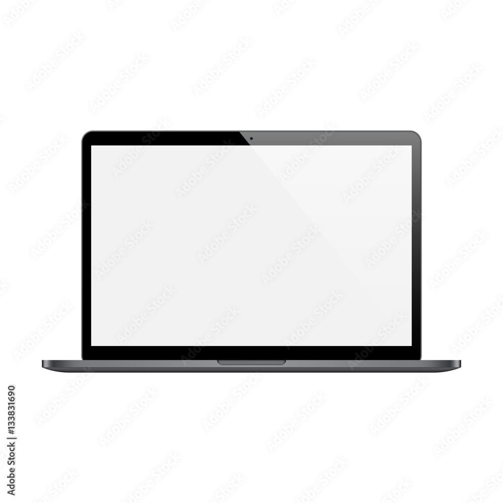 laptop black color with blank screen isolated on white background. stock vector illustration eps10