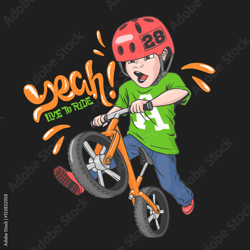Cool kid on strider bike