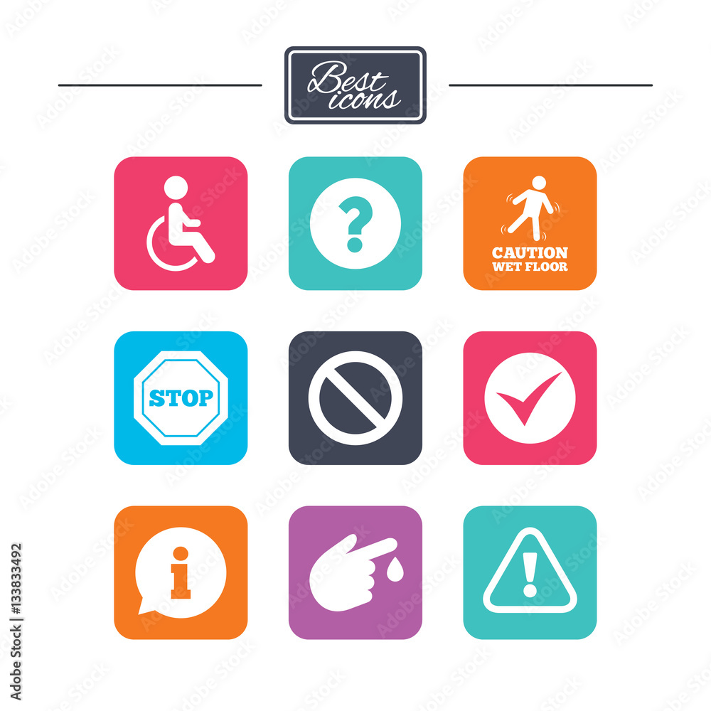 Attention caution icons. Information signs. Attention caution icons. Information signs.