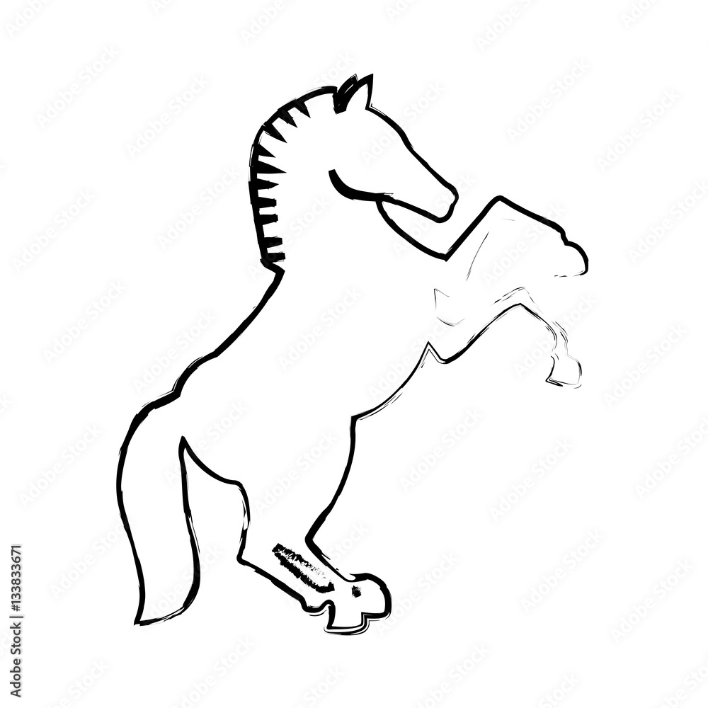 horse animal icon over white background. vector illustration
