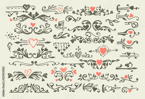 valentine's day design elements.
