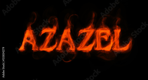 Azazel (flaming word on black)