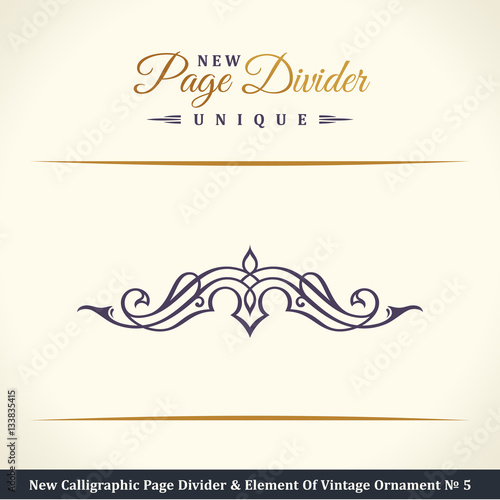 New Calligraphic Page Dividers and Elements of vintage ornaments